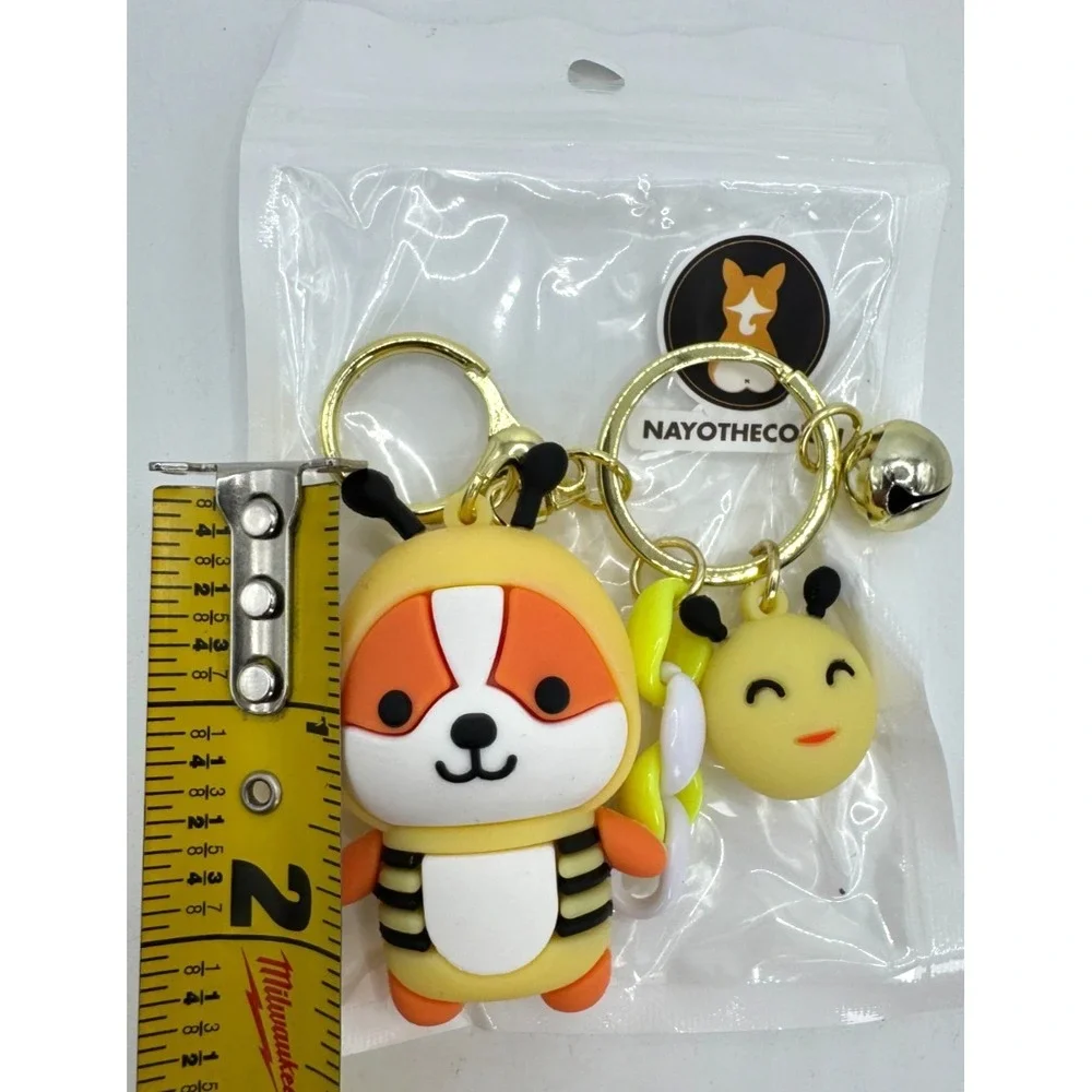 Nayo The Corgi Keychain Buddy Bee Figure Charm Key Ring‎ Yellow New In Bag